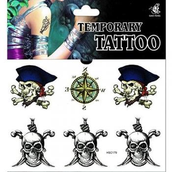 Schwarzer Piraten‑Skull Fake‑Tattoo