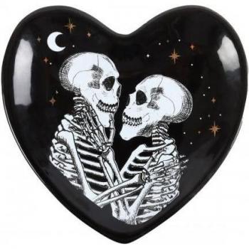 Plato decorativo de esqueletos para pareja Talla Única blanco/negro