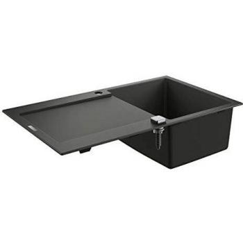 Evier de cuisine composite avec égouttoir GROHE K500, 860 x 500 mm, réversible, vidage automatique, siphon + bonde inclus, 31644AT0