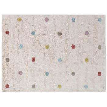 Tappeto per bambini in cotone beige motivo pois multicolore 100 x 150 cm DADA