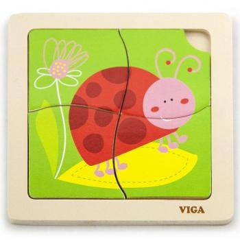 Holzmarienkäfer-Puzzle Viga 50140 – handlich und flach