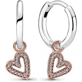 925 Sterling Silber Ohrringe mit Herz und blauer Schmetterlingsblume für Damen