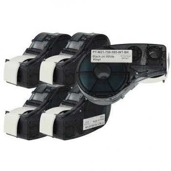 Brady M210-LAB, M211 Compatible Label Tape, 6.4m x 19.05mm, Black on White Vinyl
