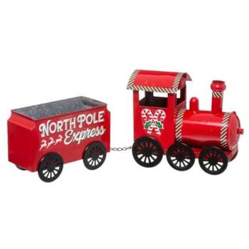 Modello di Treno Rosso in Metallo L 66 cm