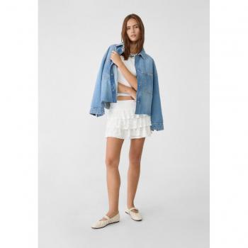 Tuta Elegante Stradivarius – Gonna/Pantalone Morbido in Pizzo Ecru L