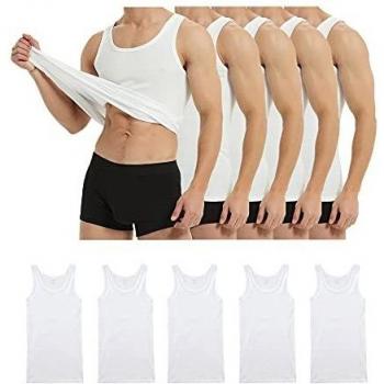 FARCHAT Five-Item Cotton Vest Pack – Men's White