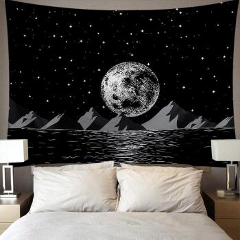 Tapisserie Polyester Lion et Lune 95*73cm