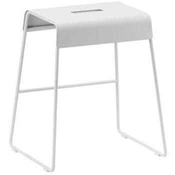 Zone Denmark Tabouret en acier laqué gris clair Gris 39x45x34cm