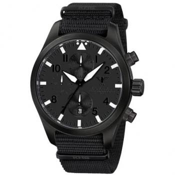 KHS Airleader Chronograph Herrenuhr Edelstahl Schwarz XTAC