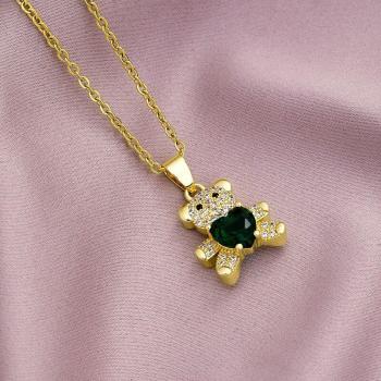 Bohemian Bear Heart Pendant Necklace