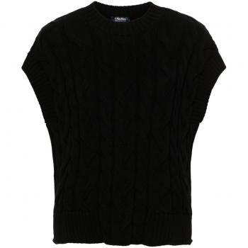 Max Mara Women's Knitted Cotton Vest | Black | Size L