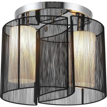 HOMCOM Vintage 2-flammige Deckenlampe Schwarz Ø47,5 cm E27 Fassung ohne Glühbirnen