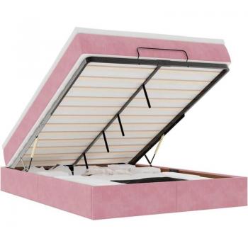 Letto da Soggiorno a Pieghe Rosa Velluto 140x190