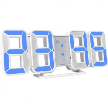 Digitale 3‑D Schreibtischuhr: Zeit, Kalender, Temperatur, beleuchtete Oberfläche