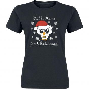 Tierisch Eule Be Home For Christmas T-Shirt schwarz M