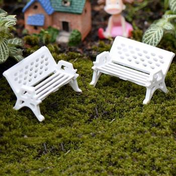 Mossy White Garden Bench