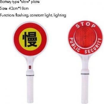 LED Slow Warning Reflective Paddle Sign