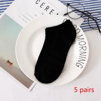 Calcetines de corte bajo caramelo para hombre y mujer, 5 pares náuticos