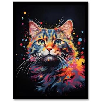 Pet Portrait: Blue, Pink, Orange Tabby