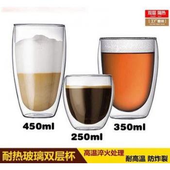 Taza transparente de vidrio para café