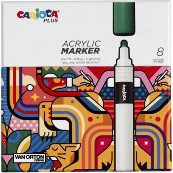 Set de 8 rotuladores acrílicos Carioca Plus