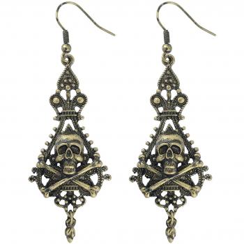 Totenkopf‑Ohrhänger mit Schwert