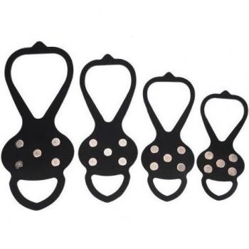 Crampones de goma antideslizantes para senderismo, 5 uñas, color negro