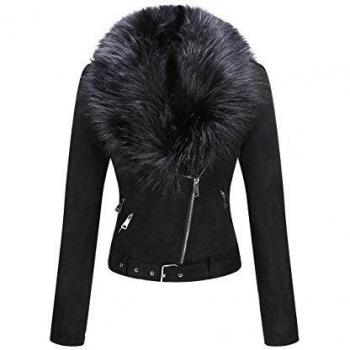 Giolshon veste courte de mode hiver pour femmes, cuir faux daim