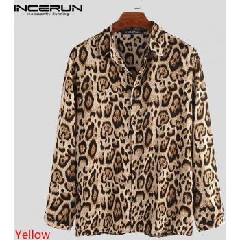 Men's Casual Leopard Print Button-Up