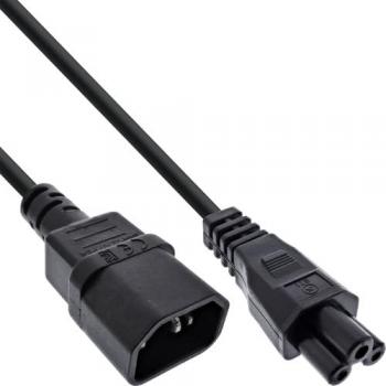 InLine® Netzteilkabel, C14–C5 Stecker, 1 m, Schwarz