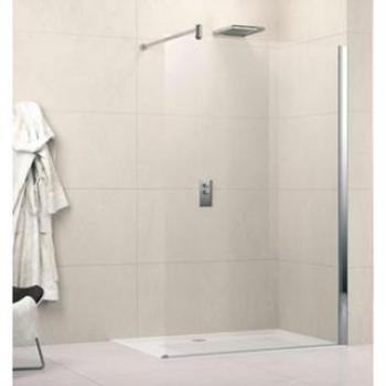 Mampara de Ducha Novellini Lunes 110x195 cm con Soporte Mural, Perfil Cromado Mate y Vidrio Claro