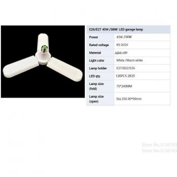 Bombilla LED de Garaje 45W E27