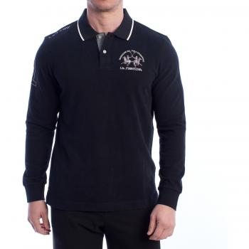 Men's XMP312 Black Polo – Regular Fit, Long Sleeve