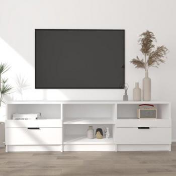 Meuble TV – Blanc – 150 × 33,5 × 45 cm – Bois d'ingénierie – Design contemporain