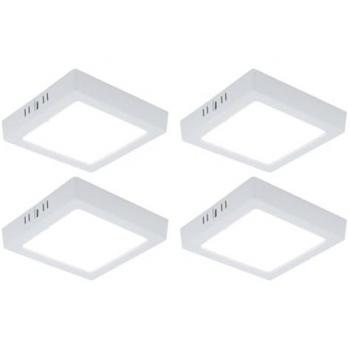 Plafonnier en plastique blanc 4 pièces 12W