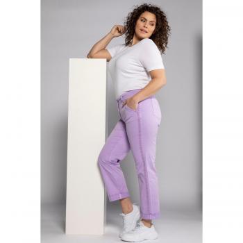 Pantaloni chino parte anteriore liscia donna viola Ulla Popken