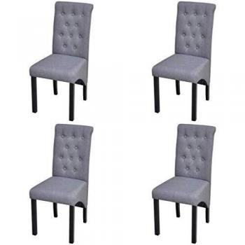 VidaXL Light Grey Fabric Dining Chair Set of 4