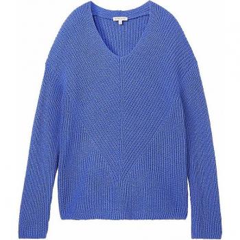 Tom Tailor Maglione Donna Scollo A V Jean Blue Melange 2XL