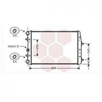 Radiatore Van Wezel compatibile con 6Q0121253L, 6Q0121253M, 6Q0121253Q, 6Q0121253R, 6QE121253B