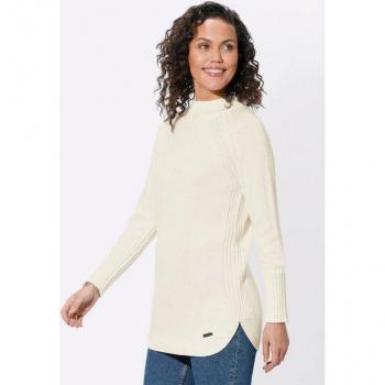 Casual Looks Damen-Strickpullover, Beige – Länge: Langarm – Gr. 40