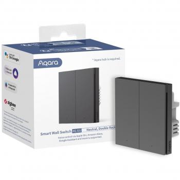 Aqara Grey Wall‑Mounted Smart Switch – Wireless, HomeKit, Alexa & Google Assistant Ready