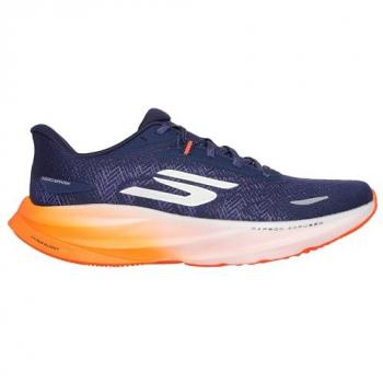 Skechers Performance Go Run Ride 12 – Toile Bleu Marine/Orange – Hommes