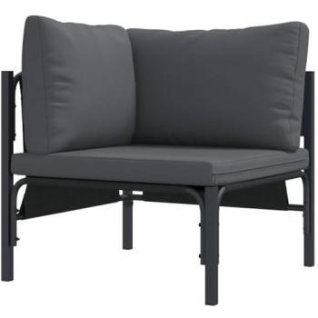 Mobilier de jardin anthracite avec coussins confortables