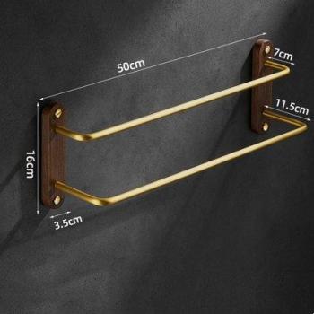 Juego de accesorios de baño con barras doradas, soporte de toalla de aluminio