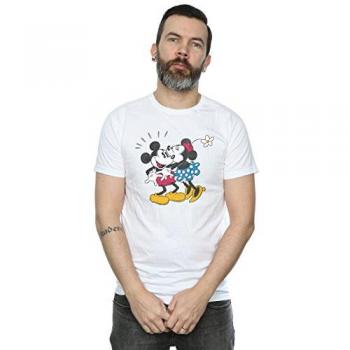 Disney Heren T-Shirt: Mickey & Minnie Kissing Print