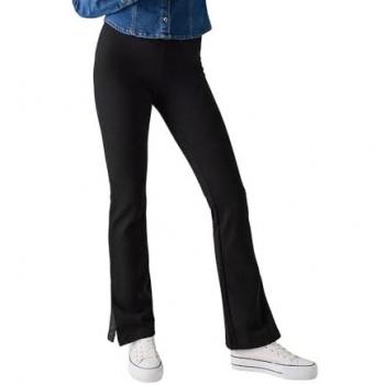 Pantalones estilo recto y liso negro