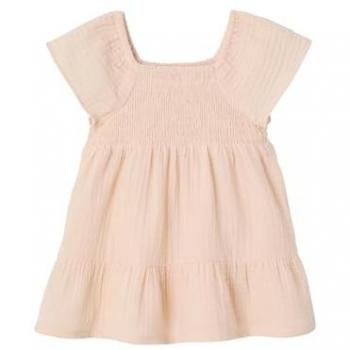 Cotton Gauze Smocked Baby Dress – Rosy Apricot, 2Y, 86 cm