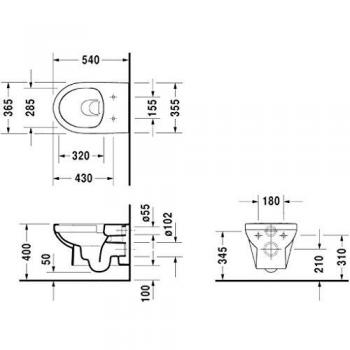 Set wandhängend DuraStyle Basic Weiß 373x540x393 mm DUR45620900A1