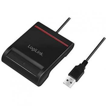 LogiLink CR0047 Lecteur de Carte d'identité Intelligent USB 2.0 pour Carte IC/ID pour Windows et Mac OS Catalina 10.15 ou Version ultérieure, Noir