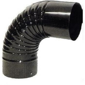 Theca Codo 90 Acero Vitrificado para Estufa y Chimenea Modular